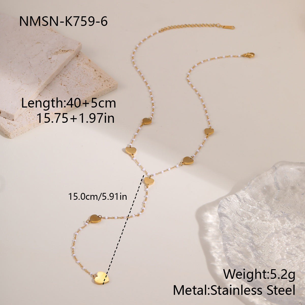 Stainless Steel Tassel Pendant Necklace For Women