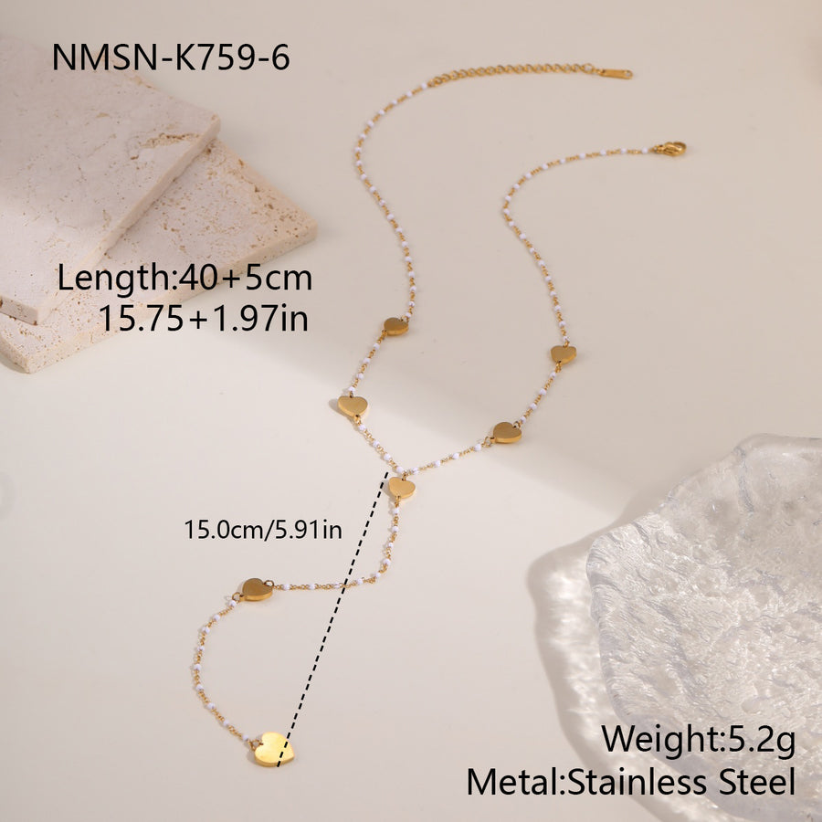 Stainless Steel Tassel Pendant Necklace For Women