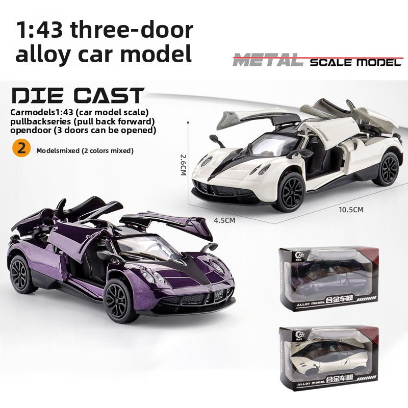 Three-Door Alloy Pull Back Toy Car Model Diecast Vehicle Set.
