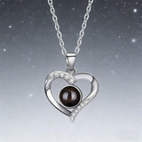Luxury Heart Shaped Projection Necklace With Diamonds
