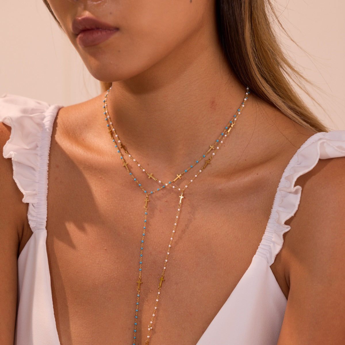 Stainless Steel Tassel Pendant Necklace For Women