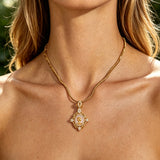 New Copper Zircon Gold-Plated Pendant Necklace