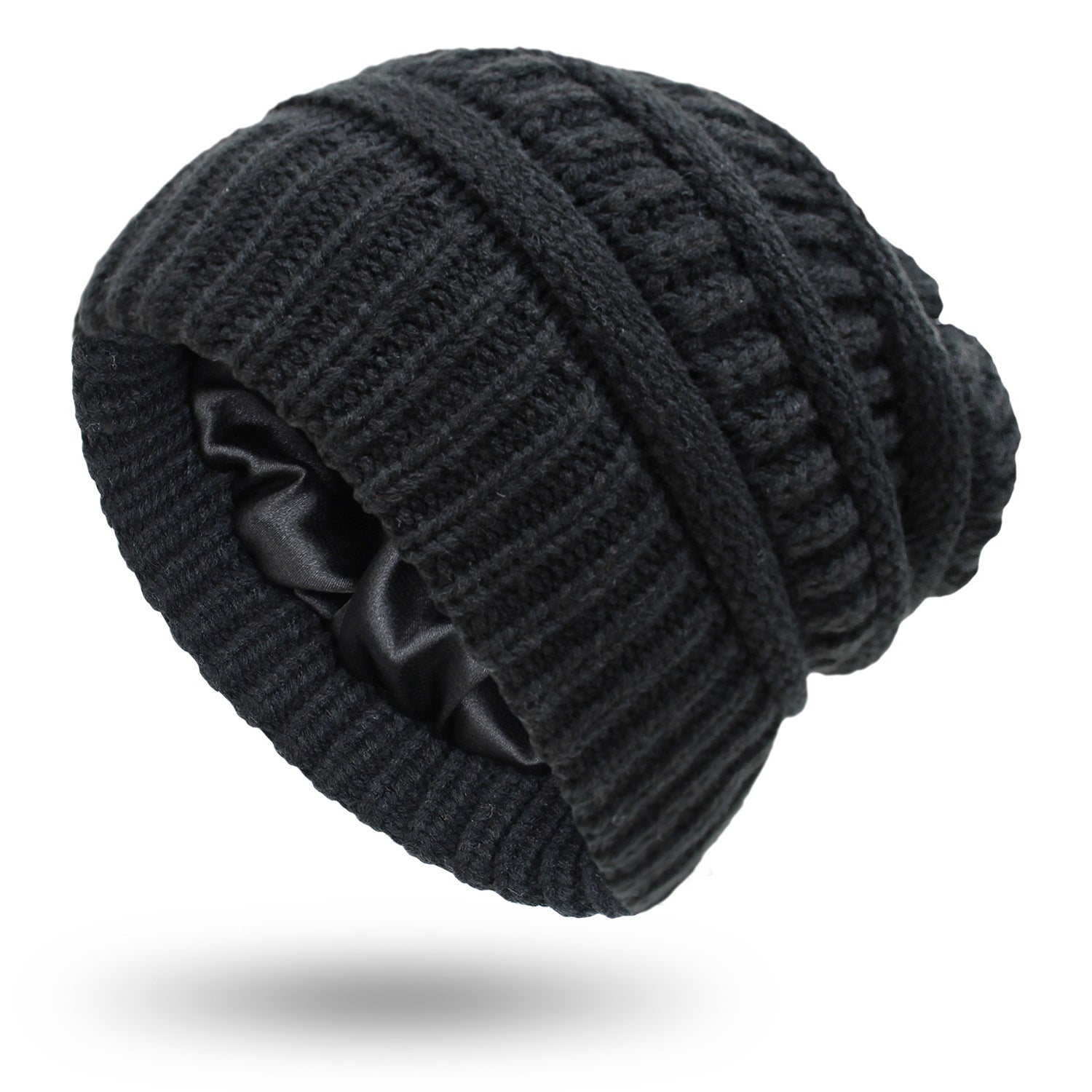 Women’s Satin-Lined Woolen Knit Hats – Warm Winter Hats for Protective Hairstyles
