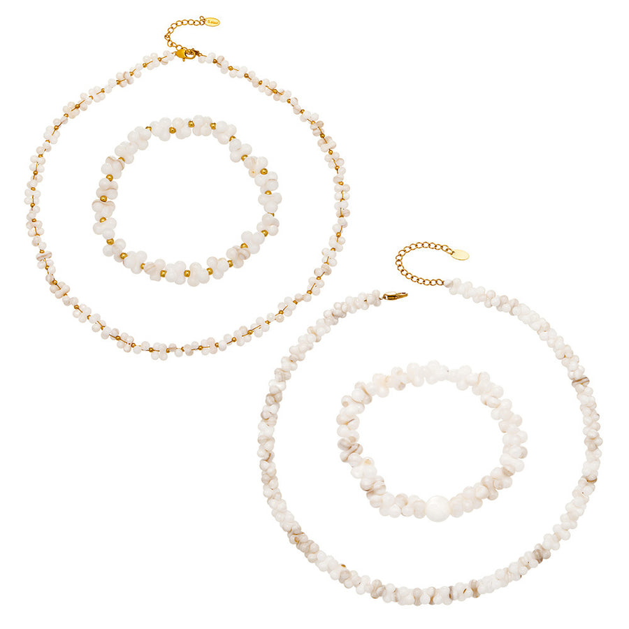 Natural Shell Shaped Beaded Necklace For Women