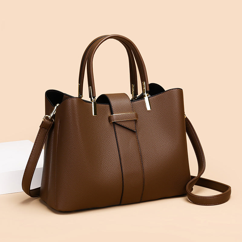 Simple Stylish Retro Women's Handbag with Crossbody Strap