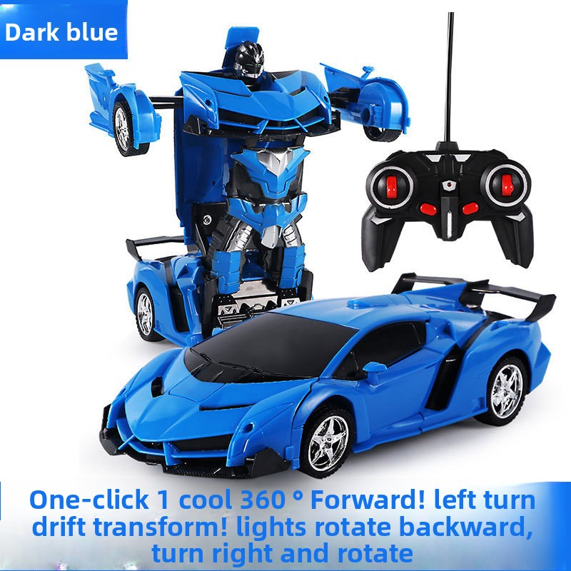 Remote Control Transforming Toy Car With LED Lights One-Button Deformation