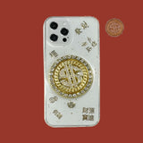 3D Diamond Dollar Turnplate iPhone Case Luxury Designer