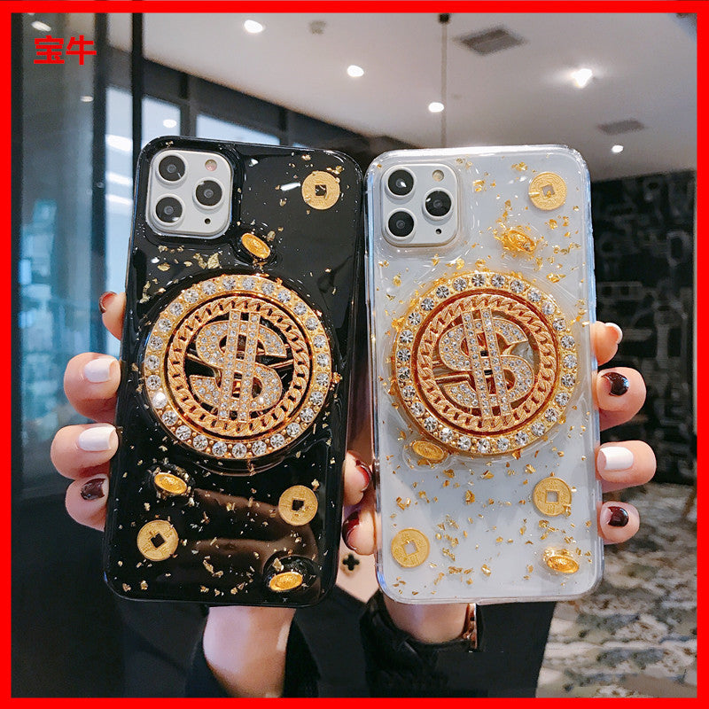3D Diamond Dollar Turnplate iPhone Case Luxury Designer