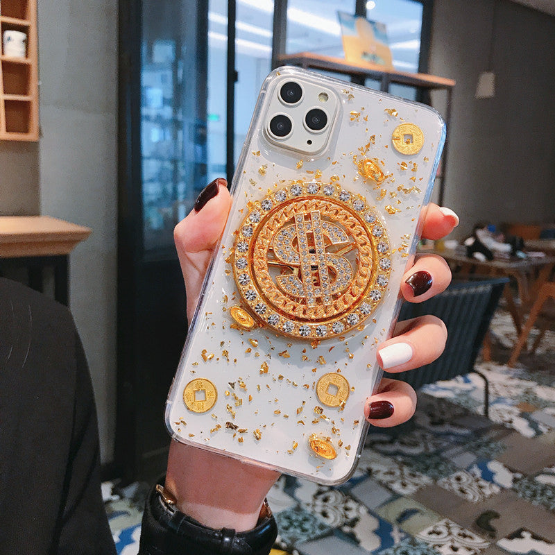 3D Diamond Dollar Turnplate iPhone Case Luxury Designer