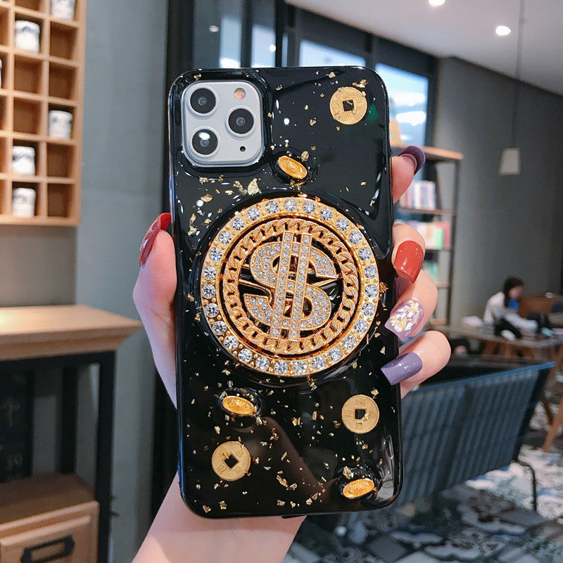 3D Diamond Dollar Turnplate iPhone Case Luxury Designer