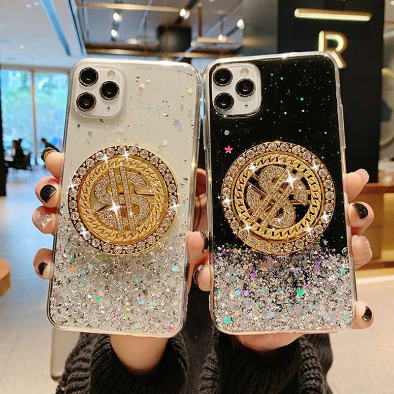 3D Diamond Dollar Turnplate iPhone Case Luxury Designer