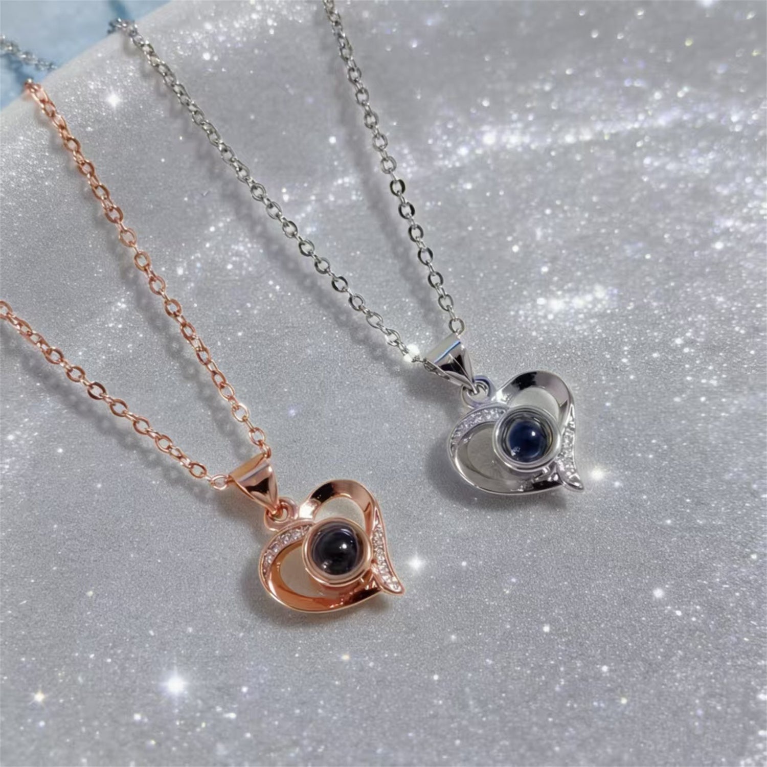 Luxury Heart Shaped Projection Necklace With Diamonds