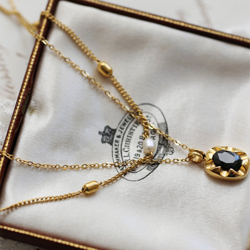 18K Gold-Plated Niche Luxury Pearl and Rice-Bead Choker