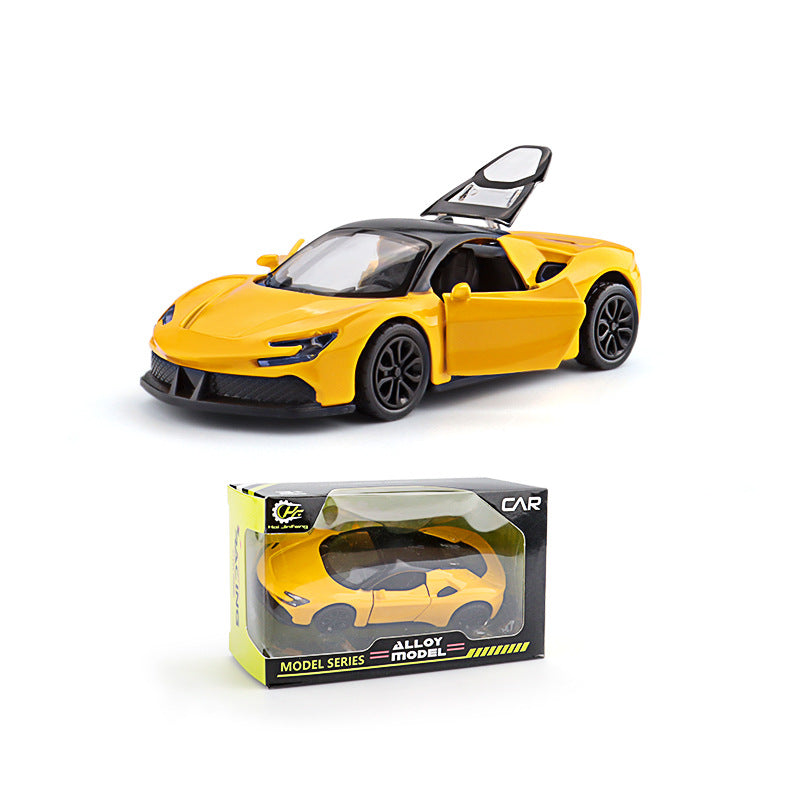 Three-Door Alloy Pull Back Toy Car Model Diecast Vehicle Set.