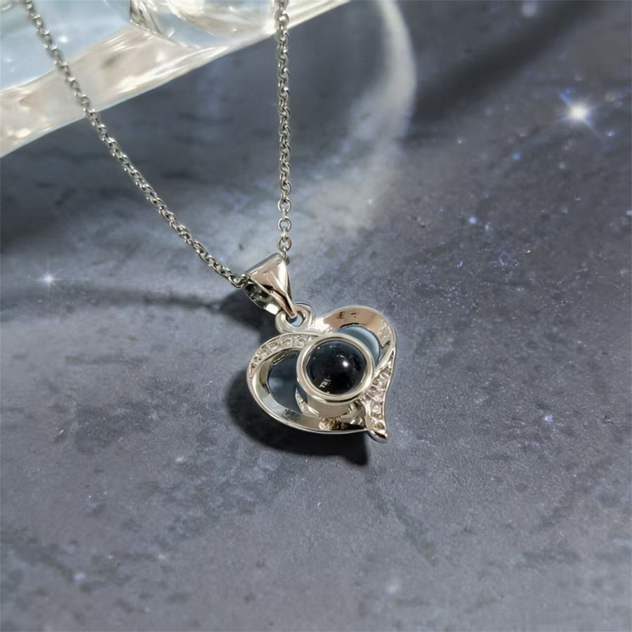 Luxury Heart Shaped Projection Necklace With Diamonds