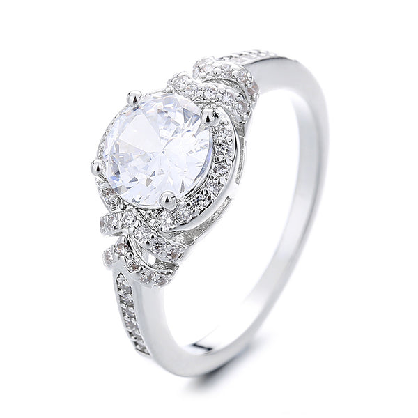Fashionable Diamond Encrusted Zircon Cross Ring for Women