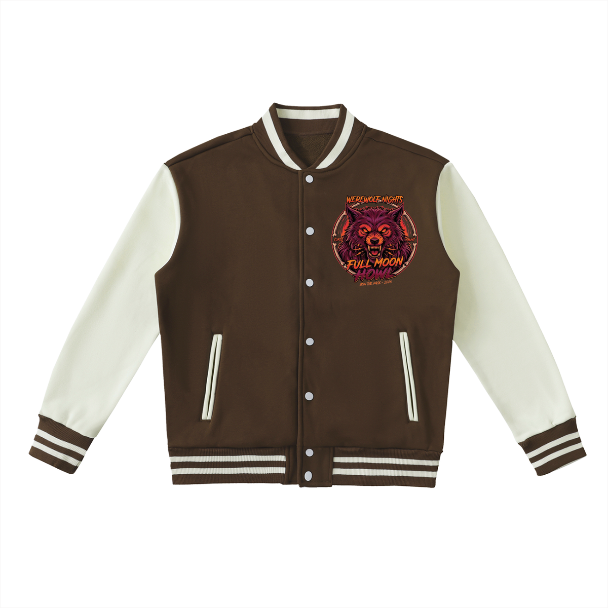 Wolf Of Halloween Vintage Letterman Varsity Jacket