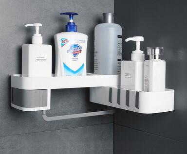 Modern Punch-Free Bathroom Corner Storage Organizer Shelf