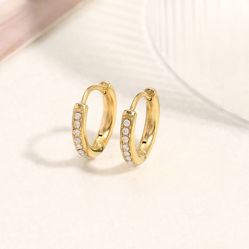 European & American Minimalist Cubic Zirconia Earrings for Women