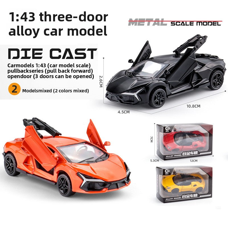 Three-Door Alloy Pull Back Toy Car Model Diecast Vehicle Set.