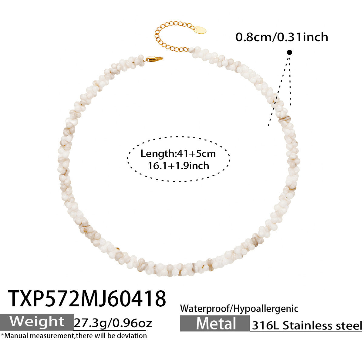 Natural Shell Shaped Beaded Necklace For Women