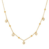 Minimalist White Enamel Pendant Necklace 18K Gold Plated Stainless Steel