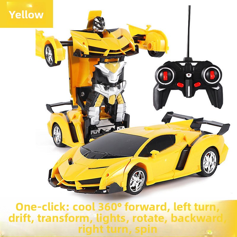 Remote Control Transforming Toy Car With LED Lights One-Button Deformation