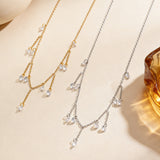 Exquisite Zircon Tassel Stainless Steel Minimalist Jewelry Necklace