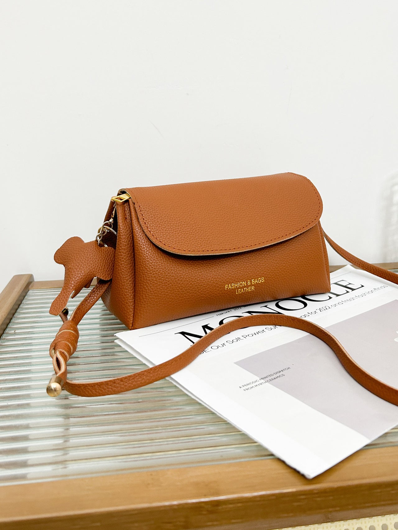Versatile Soft Shoulder Fashionable Solid Colour Casual Bag for Women