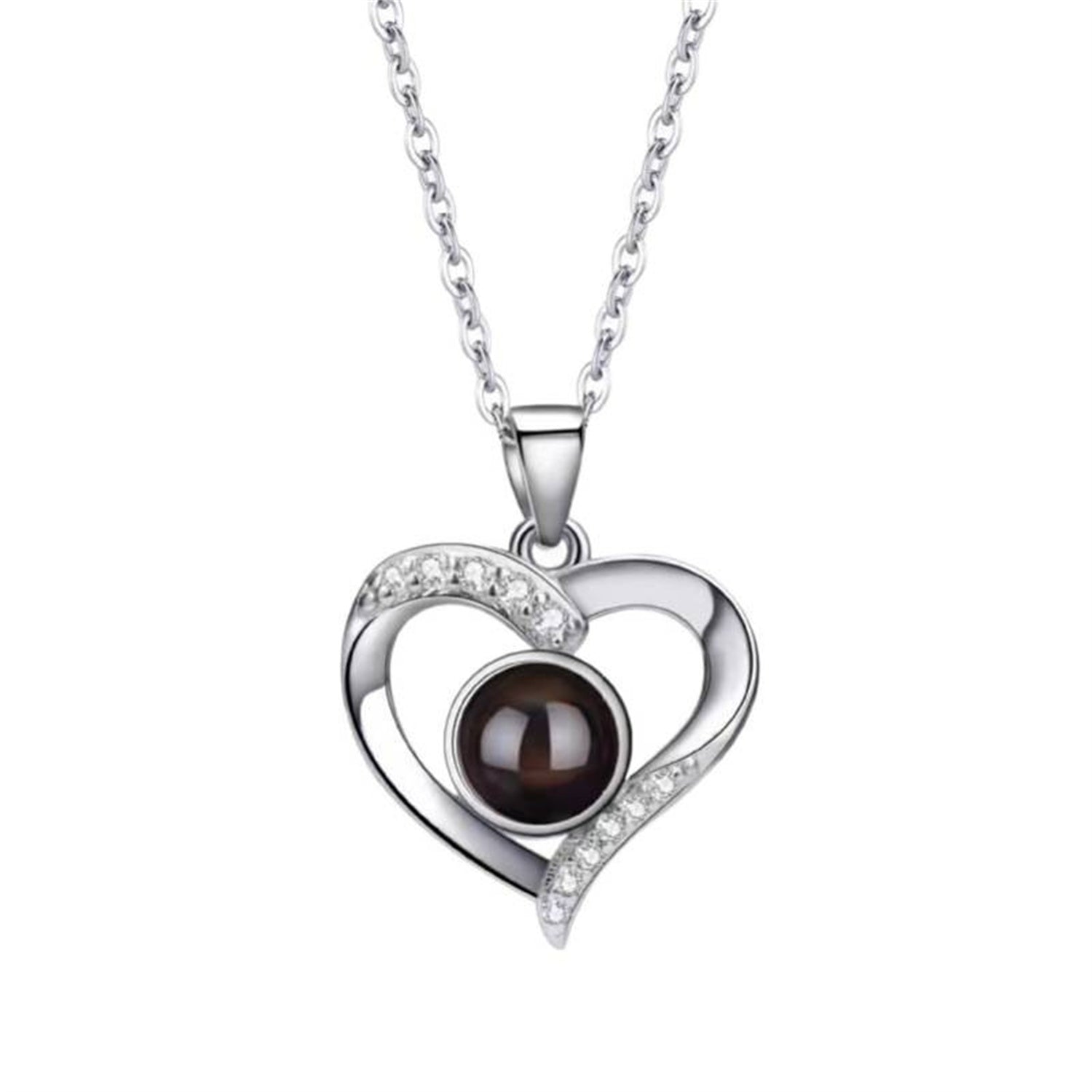Luxury Heart Shaped Projection Necklace With Diamonds