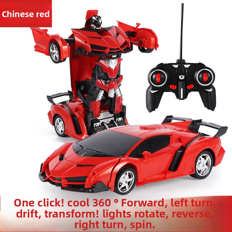 Remote Control Transforming Toy Car With LED Lights One-Button Deformation