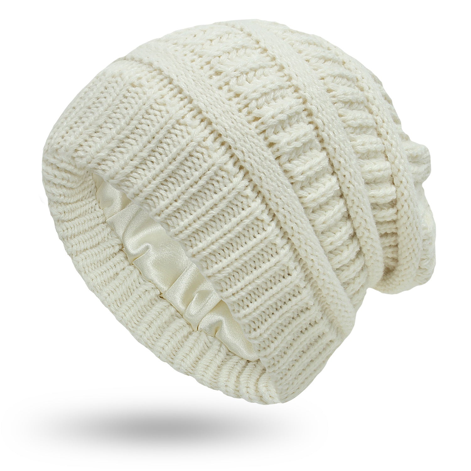 Women’s Satin-Lined Woolen Knit Hats – Warm Winter Hats for Protective Hairstyles