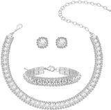 Diamond Encrusted Fashionable Office Lady Light Luxury Necklace Set