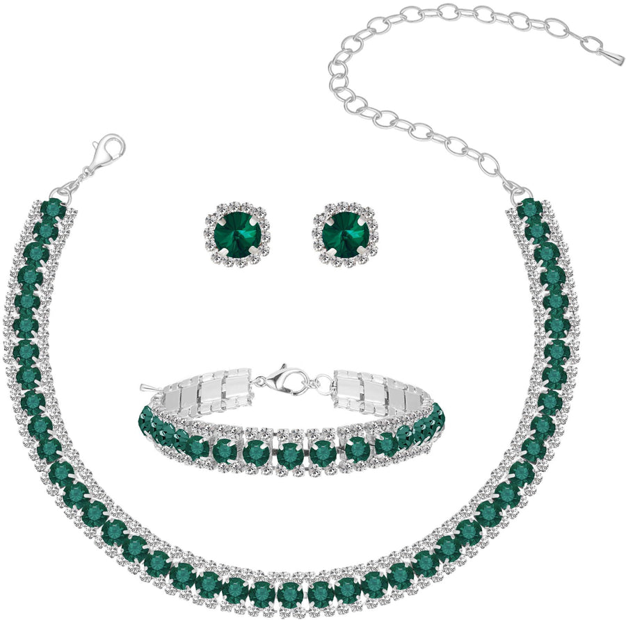 Diamond Encrusted Fashionable Office Lady Light Luxury Necklace Set