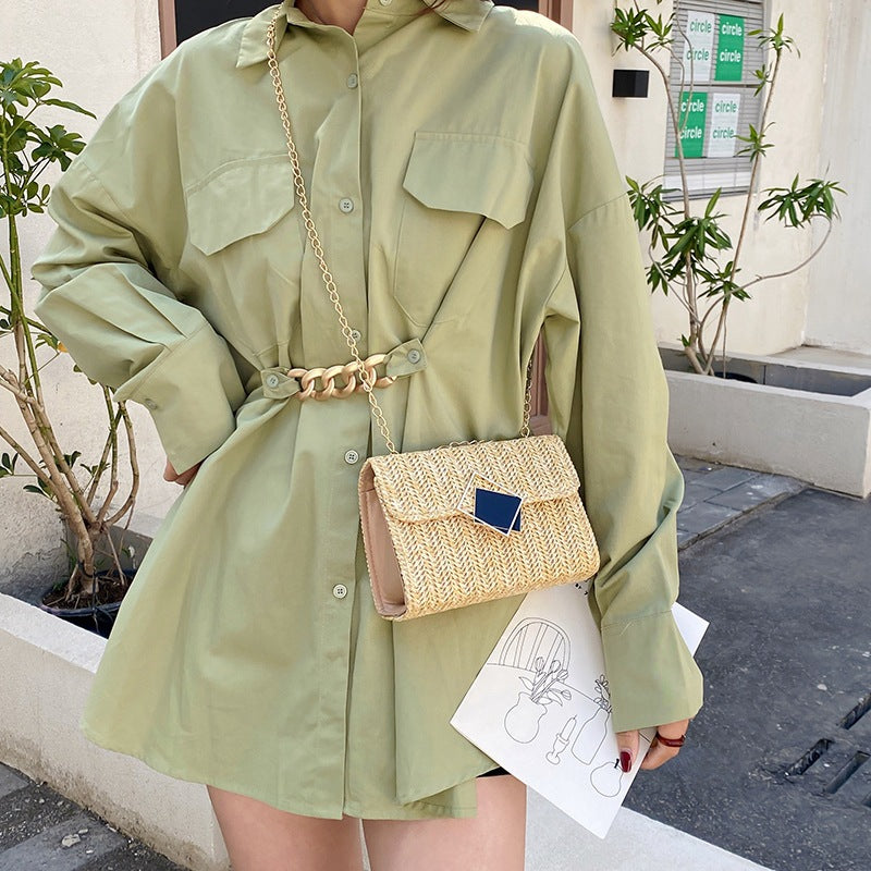Trendy Korean Small Square Chain Crossbody Bag for women