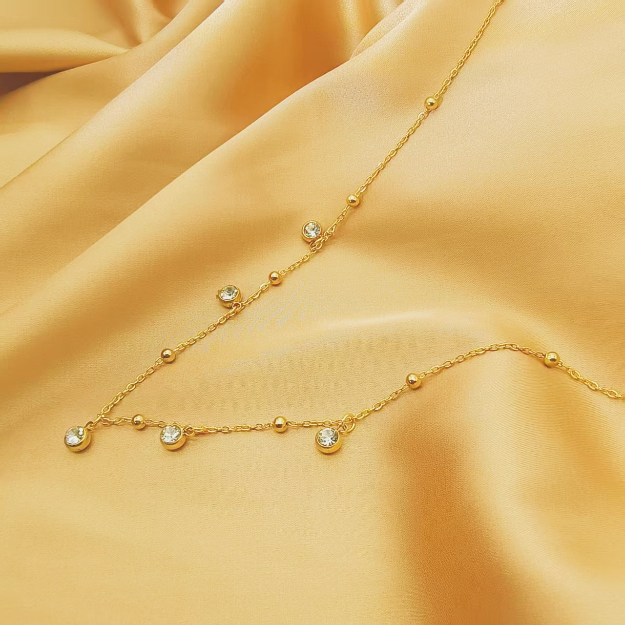 Minimalist White Enamel Pendant Necklace 18K Gold Plated Stainless Steel