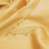 Minimalist White Enamel Pendant Necklace 18K Gold Plated Stainless Steel