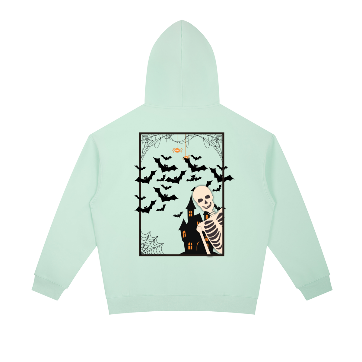 Hoodie Skeleton In Window Halloween