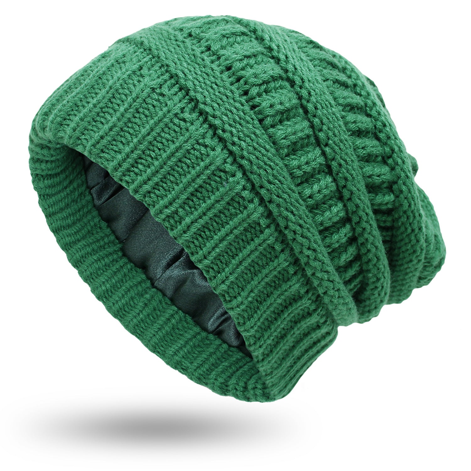 Women’s Satin-Lined Woolen Knit Hats – Warm Winter Hats for Protective Hairstyles