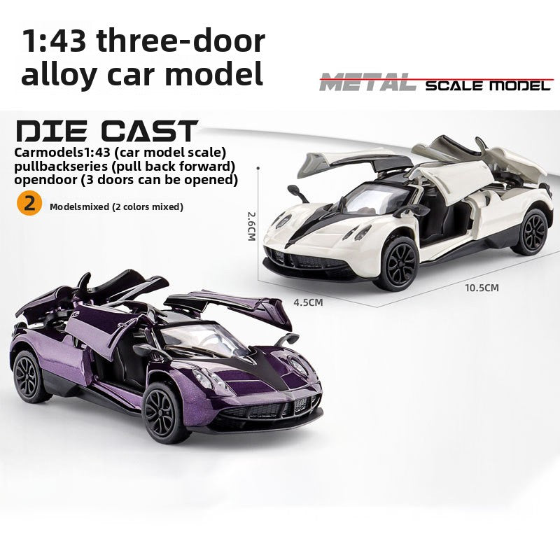 Three-Door Alloy Pull Back Toy Car Model Diecast Vehicle Set.