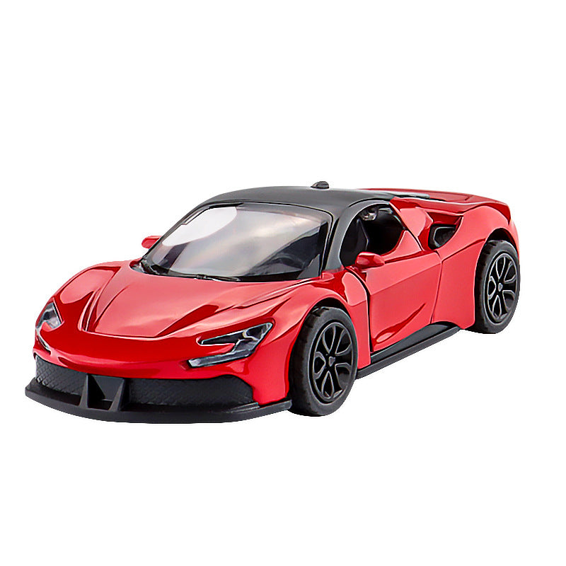 Three-Door Alloy Pull Back Toy Car Model Diecast Vehicle Set.