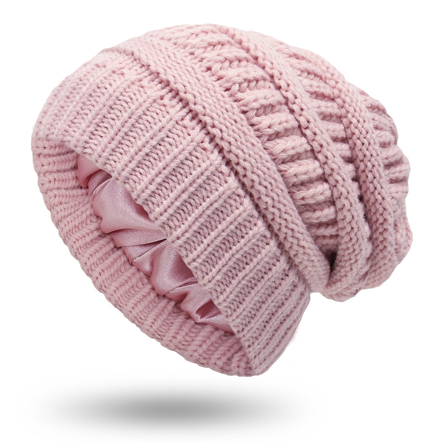 Women’s Satin-Lined Woolen Knit Hats – Warm Winter Hats for Protective Hairstyles