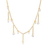Exquisite Zircon Tassel Stainless Steel Minimalist Jewelry Necklace