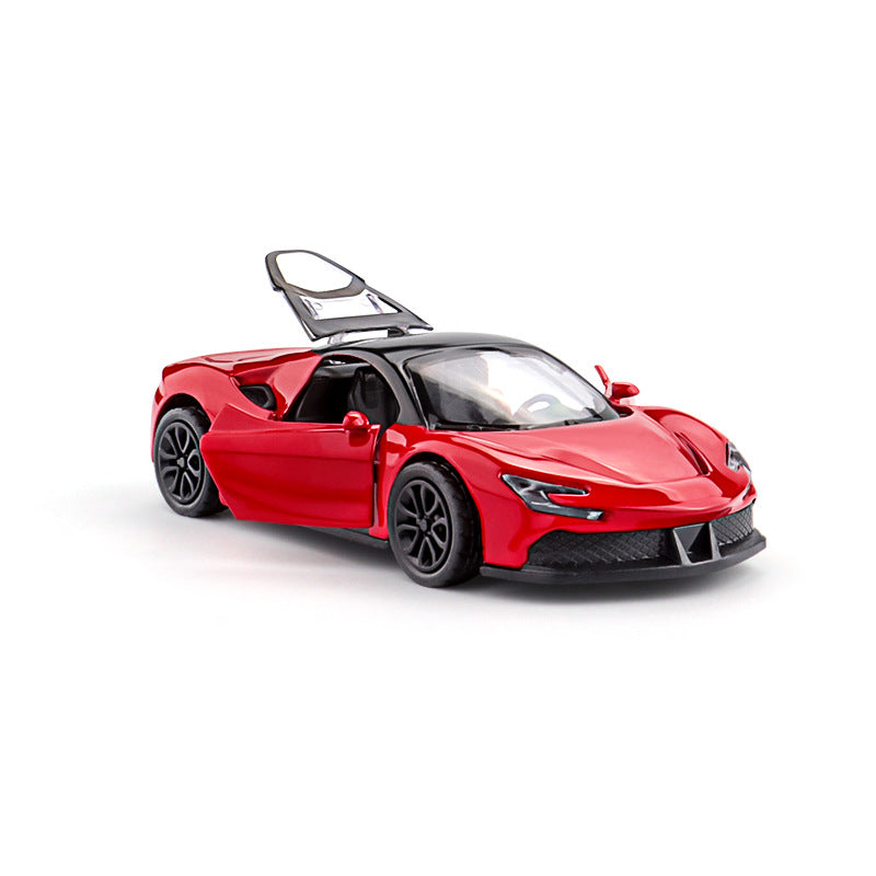 Three-Door Alloy Pull Back Toy Car Model Diecast Vehicle Set.