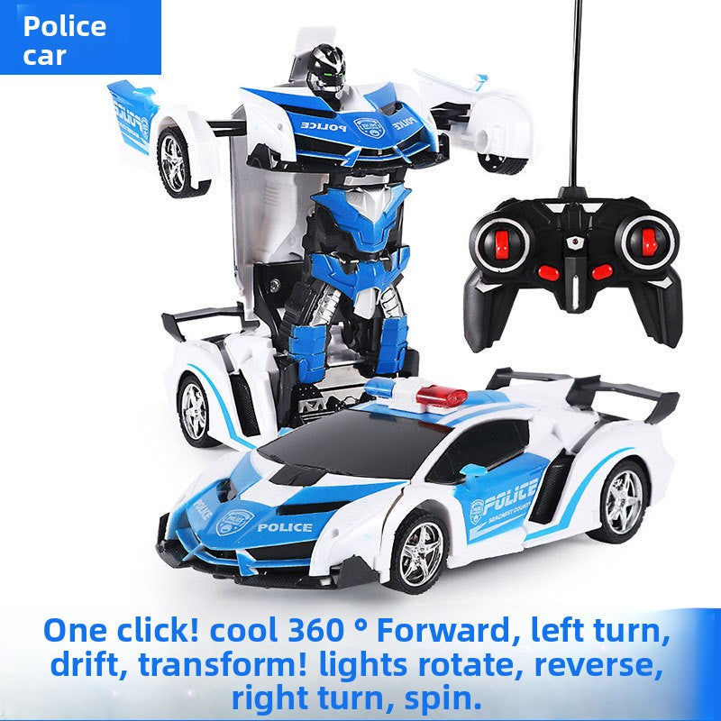 Remote Control Transforming Toy Car With LED Lights One-Button Deformation