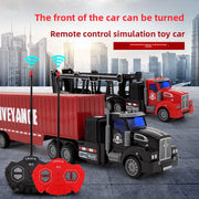 Children's remote-controlled semi-trailer toy car