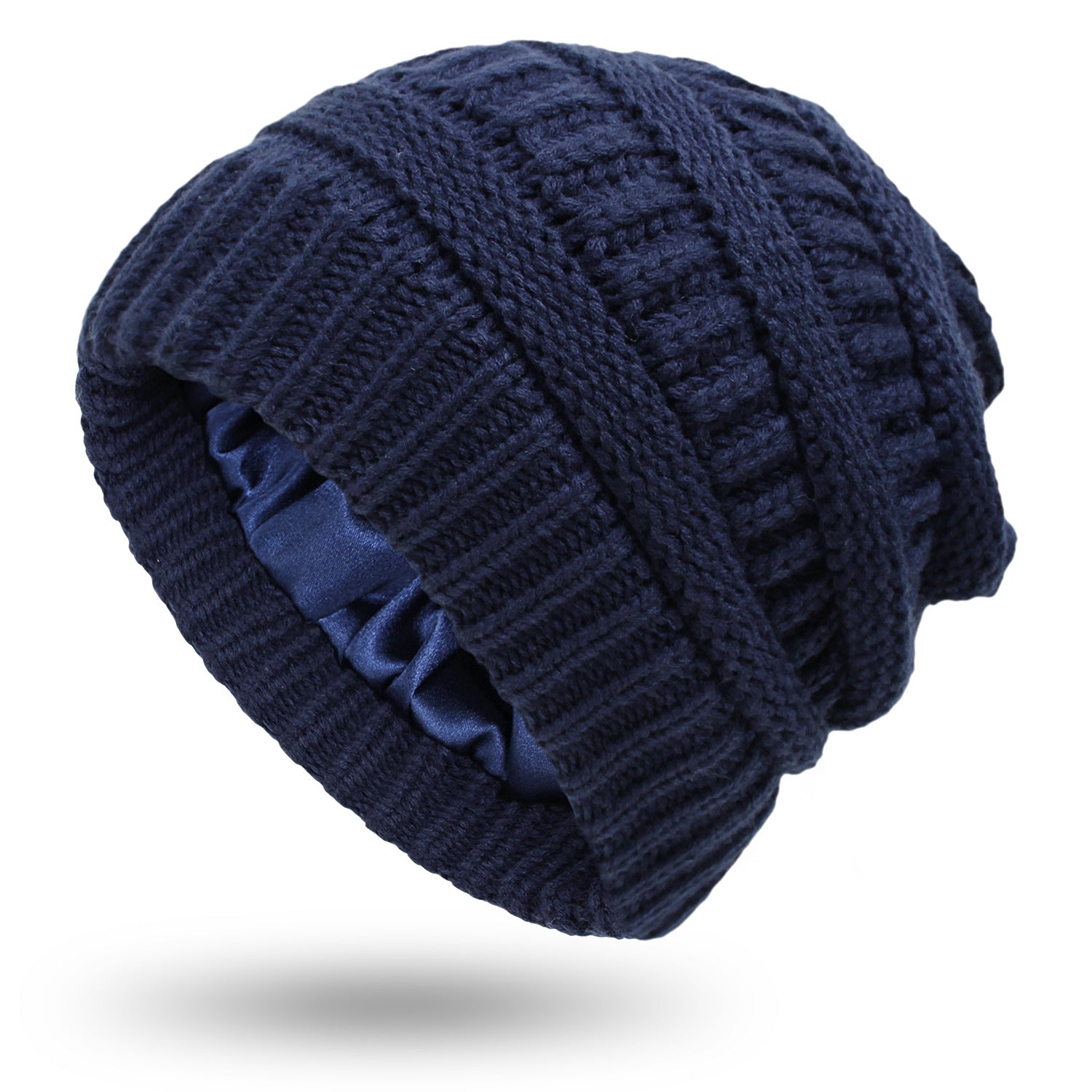 Women’s Satin-Lined Woolen Knit Hats – Warm Winter Hats for Protective Hairstyles
