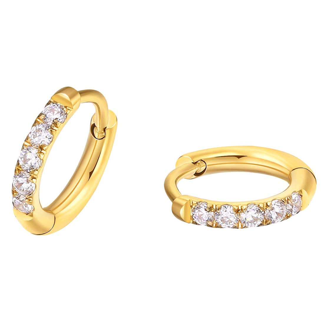 Fashionable Stainless Steel Zircon Accent Earrings Niche Designer Style