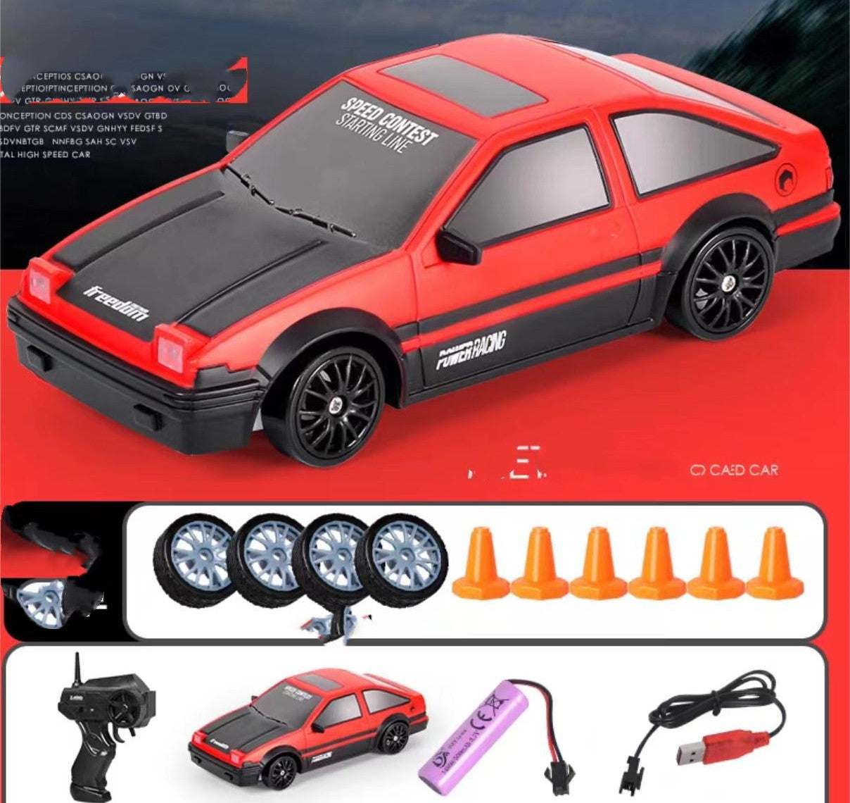 2.4G 4WD RC Drift Car – GTR & AE86 Remote Control Racing Models for Kids