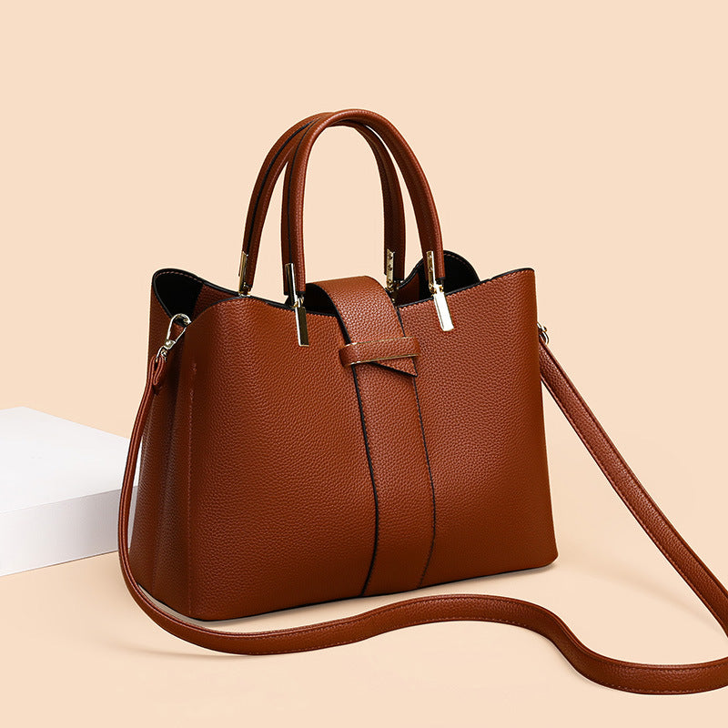 Simple Stylish Retro Women's Handbag with Crossbody Strap
